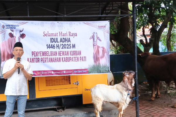 Kantor Pertanahan Kabupaten Pati Gelar Penyembelihan Hewan Kurban , Peringati Hari Raya Idul Adha 1446H